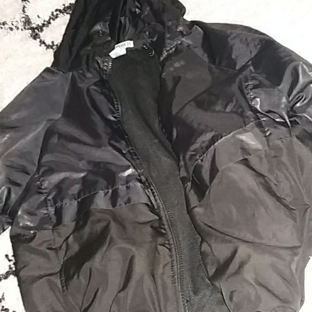 Black windbreaker